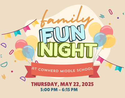 Join us on Thursday, May 22nd at Cowherd for Family Fun Night!